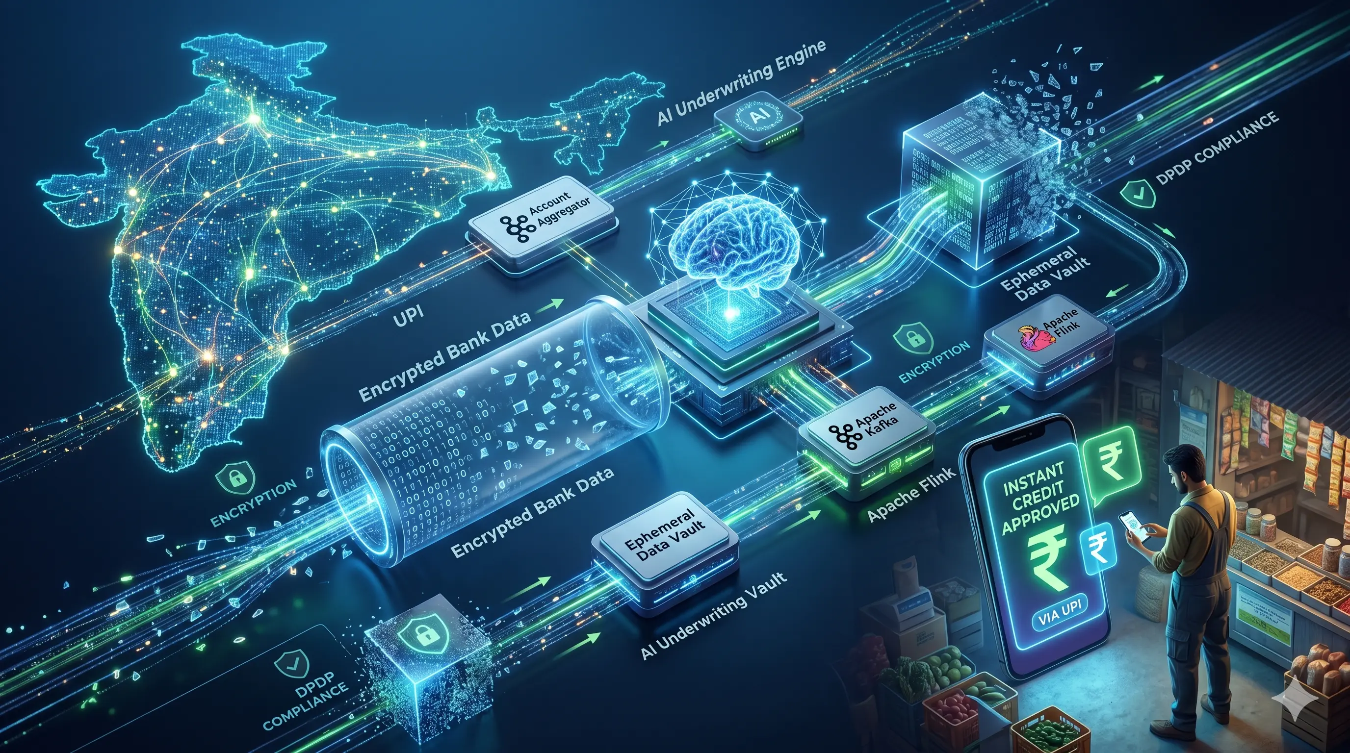 Real-time fintech architecture with streaming data and UPI credit systems